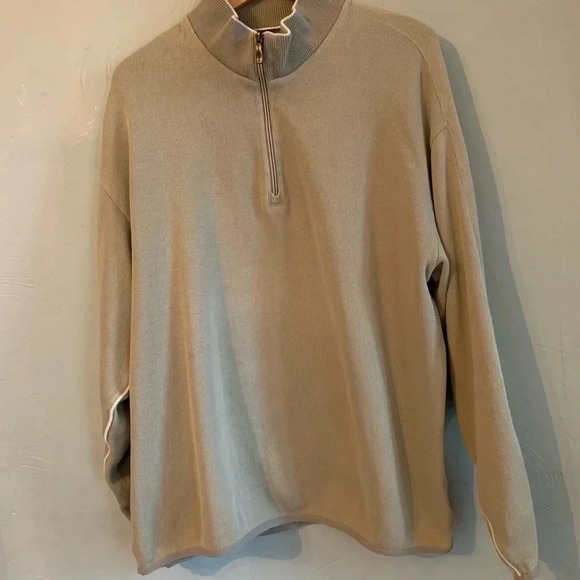 Tommy Bahama sage green quarter zip pullover - Picture 1 of 3